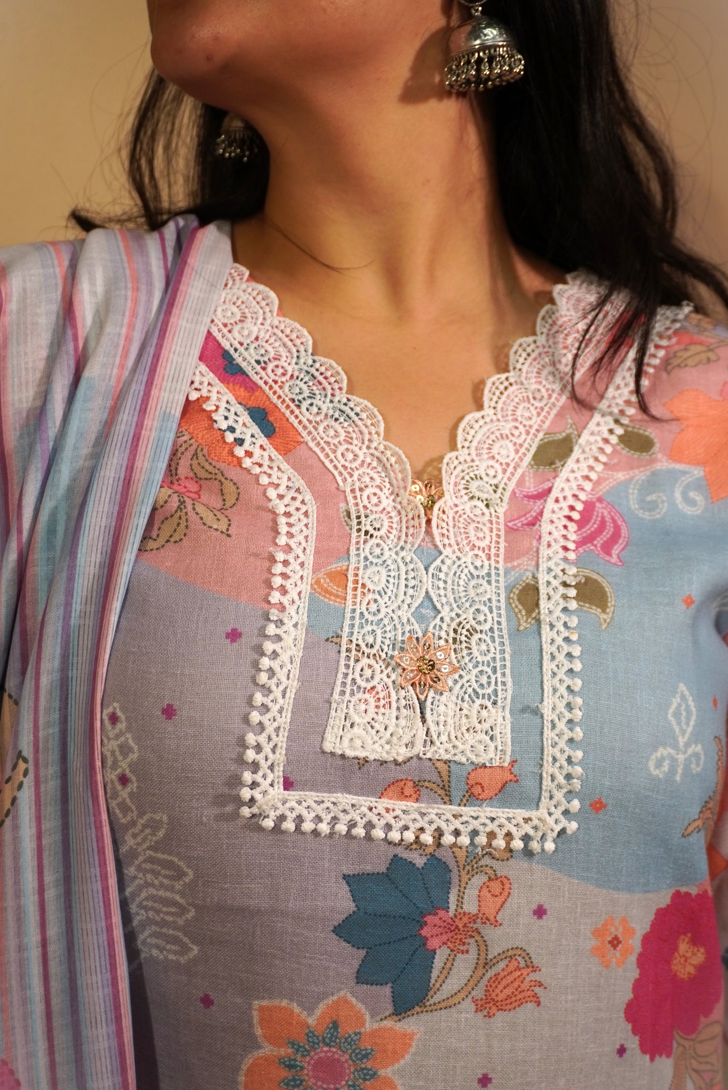 Amer Phool pastel floral suit