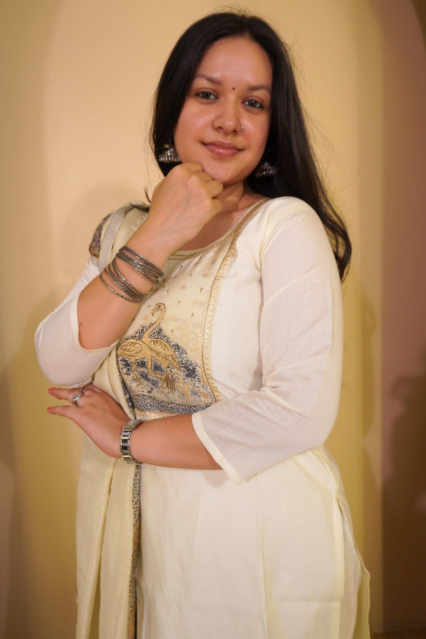 Rajsi Hans Ivory cotton kurta set.