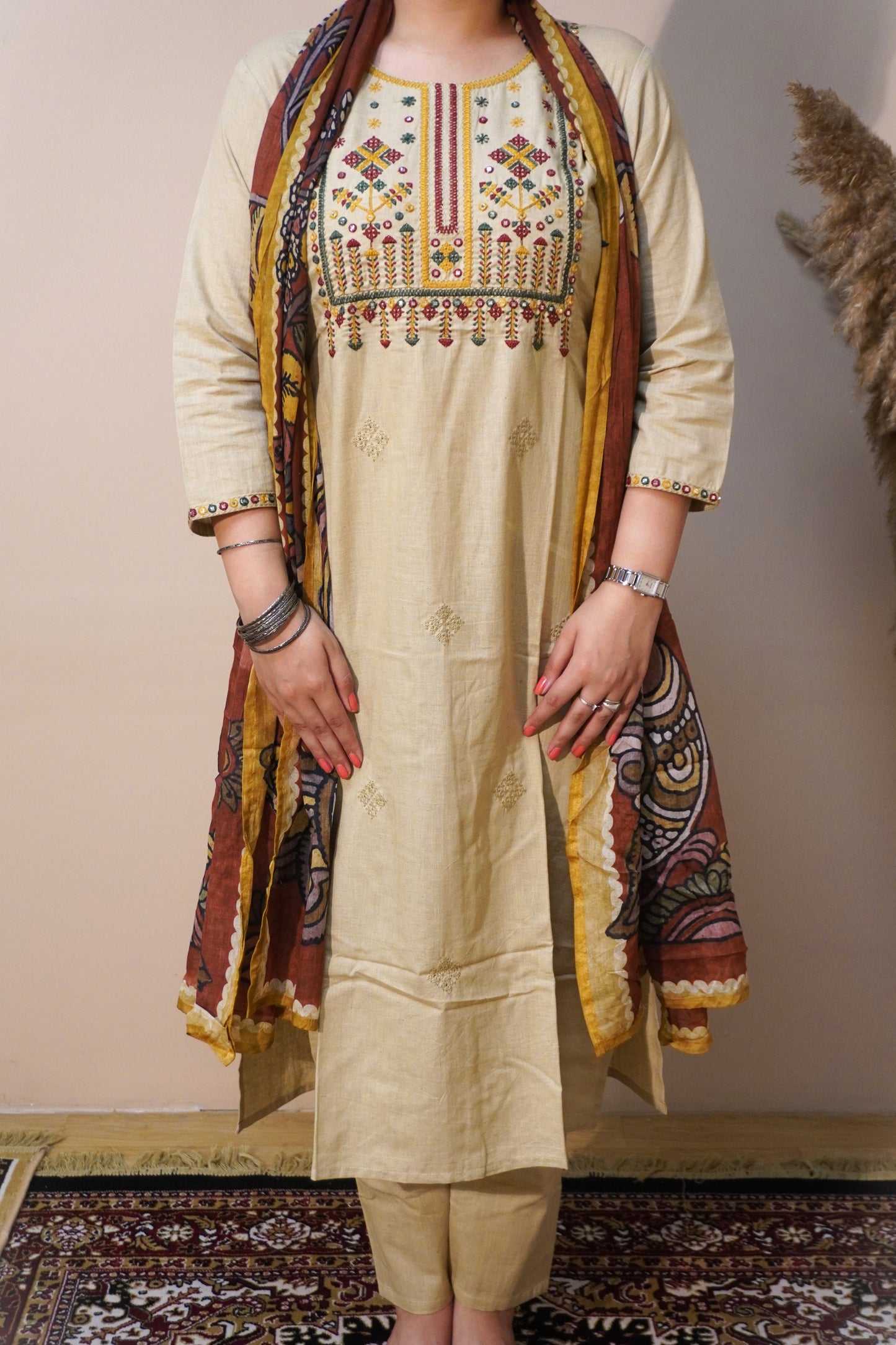 “Kesar Dhaga - Three piece suit set .