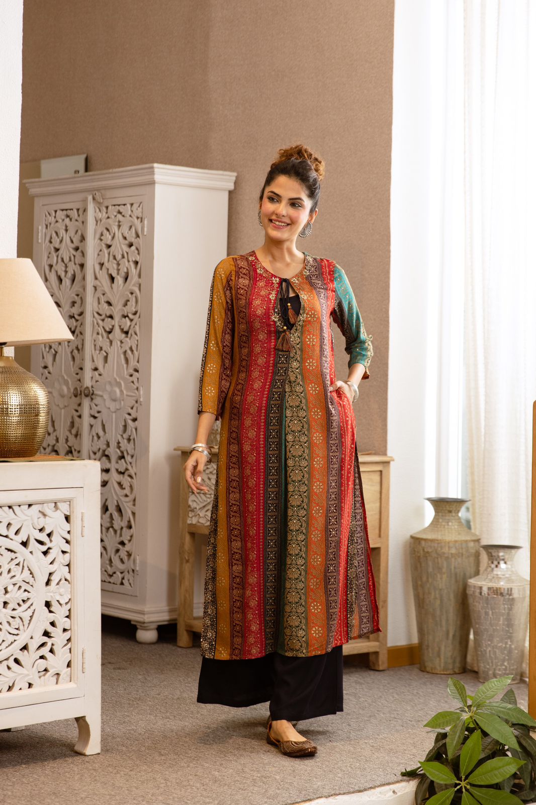Rajsi Rangrekha kurti palazzo set