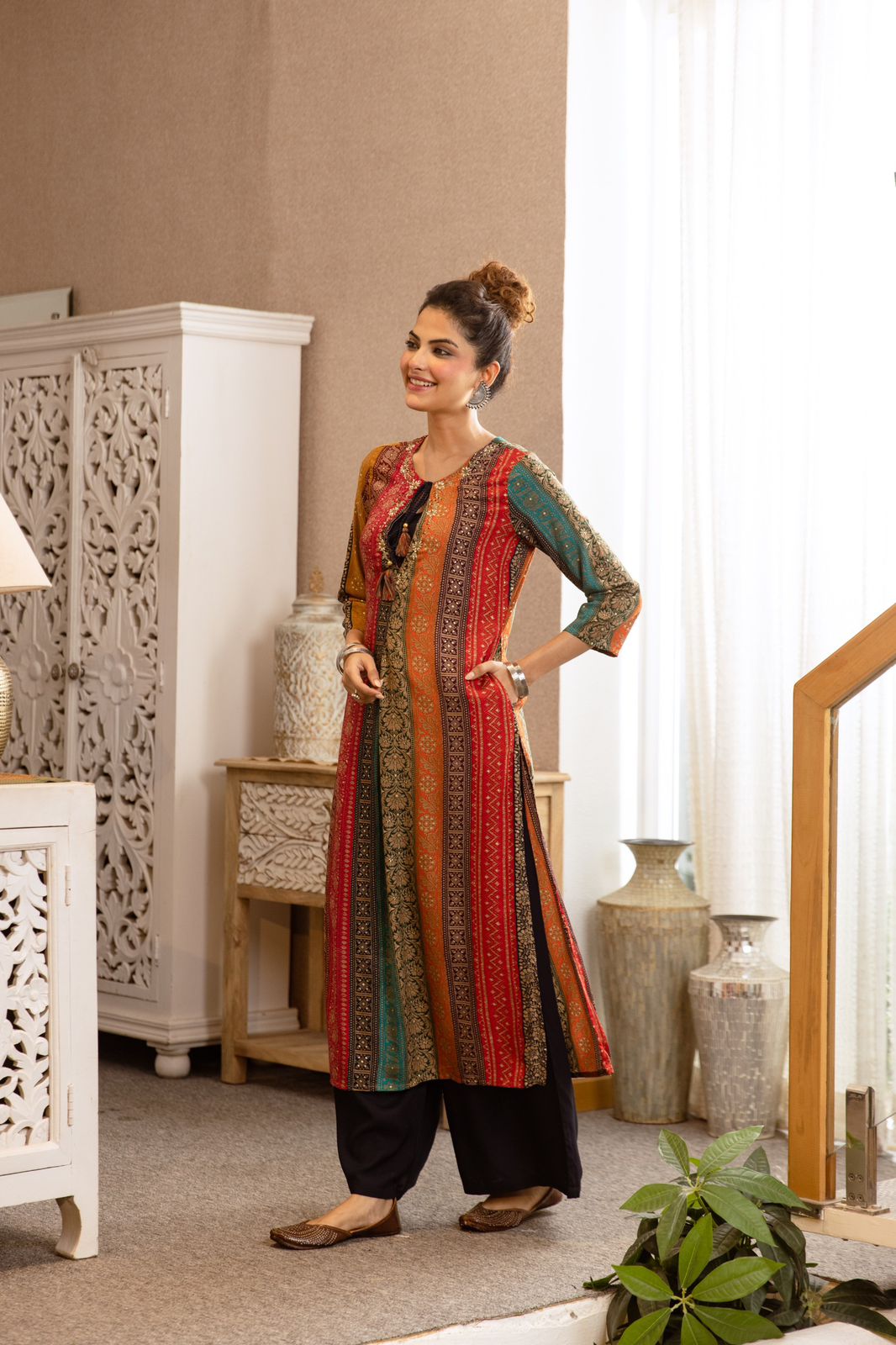 Rajsi Rangrekha kurti palazzo set